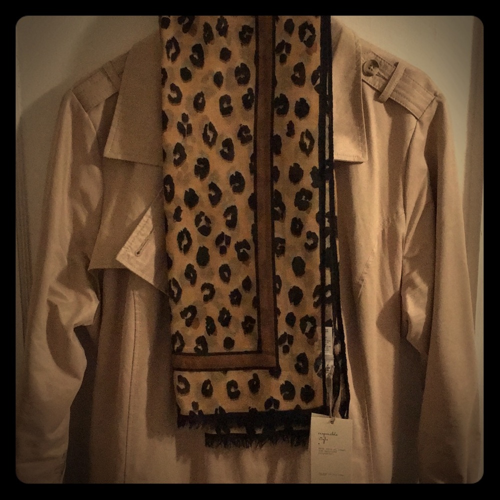 Brown Cheetah Print Scarf
